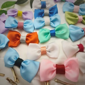 Cute Tinny Bow Hair Clip – Small & Minimalistic Satin Bow (Pack of 6 Pieces)