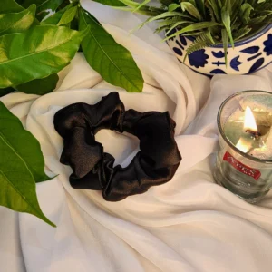Black | Ultra Satin Scrunchie | Rubber Band