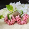 Peach Scrunchie Hoop Earrings - Peach