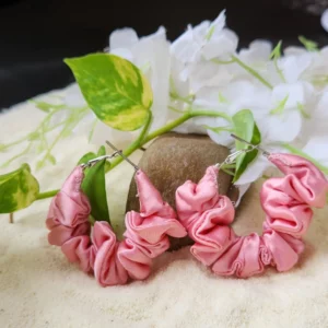 Peach Scrunchie Hoop Earrings