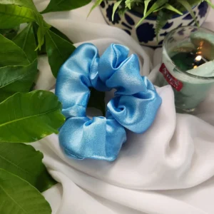 Sky Blue | Premium Satin Scrunchies | Rubber Band