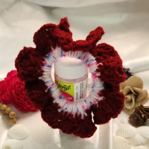 Maroon Croset Wool Scrunchie – Soft Handmade