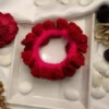Red Croset Wool Scrunchie – Handmade Crochet - Red