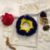 Blue Croset Wool Scrunchie – Soft Free-Size Handmade Hair Accessory - Blue