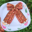 Embroidery Boho Bow – Elegant Lace Hair Accessory with Zari Work (Multicolor)