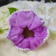 Purple | Dreamy Pearl Scrunchie | Organza Hair Tie